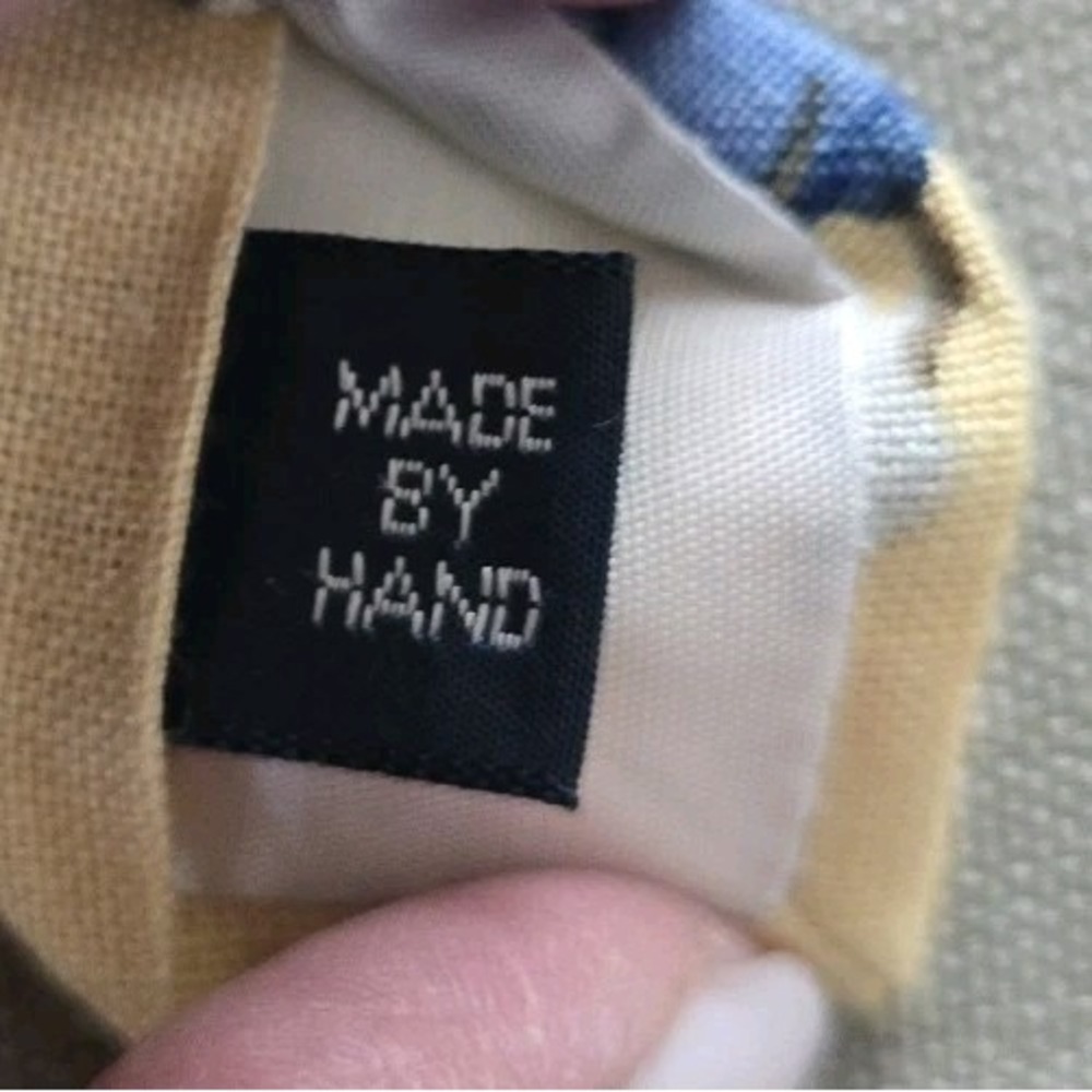 Polo Ralph Lauren Tie Men's Butter Yellow Floral 100% Linen Botanical Hand Made - Picture 6 of 8